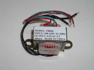 PHILMORE TR004 120VAC TO 4.5VAC CENTER TAP CT 300mA FILAMENT TRANSFORMER - Image 1 of 2