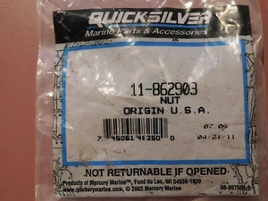MERCURY Quicksilver 11-862903 NUT Alphas Bravo BRAND NEW OE VERY FAST SHIPPING!! - Foto 1 di 2
