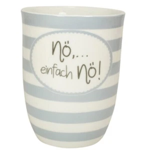 MEA LIVING Henkelbecher 500ml Spruch NÖ,... EINFACH NÖ! Kaffee Tasse Becher grau - Bild 1 von 3