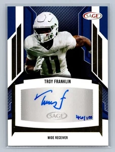 TROY FRANKLIN 2024 Sage Low Series GOLD FOIL AUTO /100 #A-TF Oregon Ducks - Picture 1 of 2