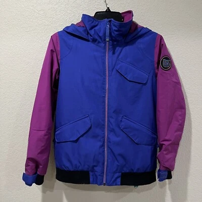 Burton Girls Twist Bomber Ski Snow Jacket Coat Size Medium 10/12 Pink Purple - Image 1 of 4