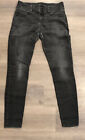 Pantalon vintage en denim en relief squelette cœur noir punk goth japonais Sesh W13 M32