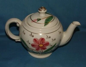 TEIERA VINTAGE SHAWNEE POTTERY CO. RIFINITA ORO ROSSA FLOREALE - CONDIZIONE USATA - Foto 1 di 9