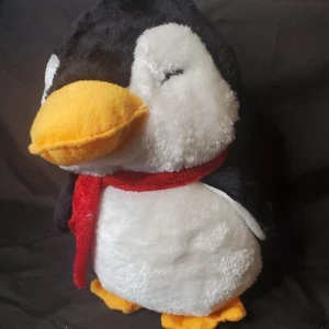 Petlou Winter 12" Penguin DOG TOY Med. Stuffed Animal Crinkle Wings Red Scarf - Picture 1 of 5