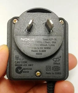 Cargador de pared de CA original genuino NOKIA ACP-7A - Imagen 1 de 3