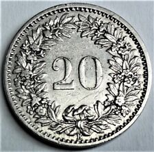 Helvetia / Schweiz - 20 Rappen 1893 B EIDGENOSSENSCHAFT vz / xf  + Tasche