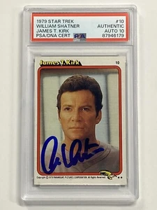 WILLIAM SHATNER 1979 Topps Star Trek #10 Signed PSA DNA 10 Auto - Picture 1 of 2