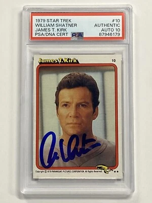 WILLIAM SHATNER 1979 Topps Star Trek #10 Signed PSA DNA 10 Auto - Image 1 of 2