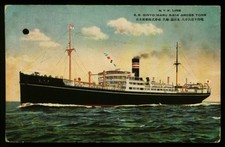 Vintage Ship Postcard ~SS GINYO MARU ~NYK Line