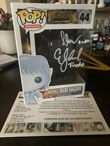 Signed Funko  POP The Hobbit Invisible Bilbo Baggins #44 Vaulted Dual Auto - Picture 1 of 3