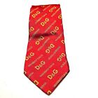 D And G Silk Tie Dolce And Gabbana Logomanie Red Yellow Print