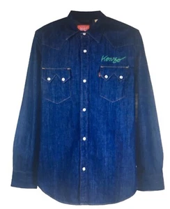 KENZO X LEVIS STRAUSS LOGO-EMBROIDERED DENIM SHIRT Size XXL - Picture 1 of 13