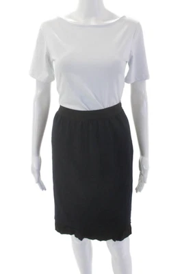 Falda lápiz Lanvin para mujer de lana con cremallera trasera por encima de la rodilla azul marino talla 38 Foto 1 de 4