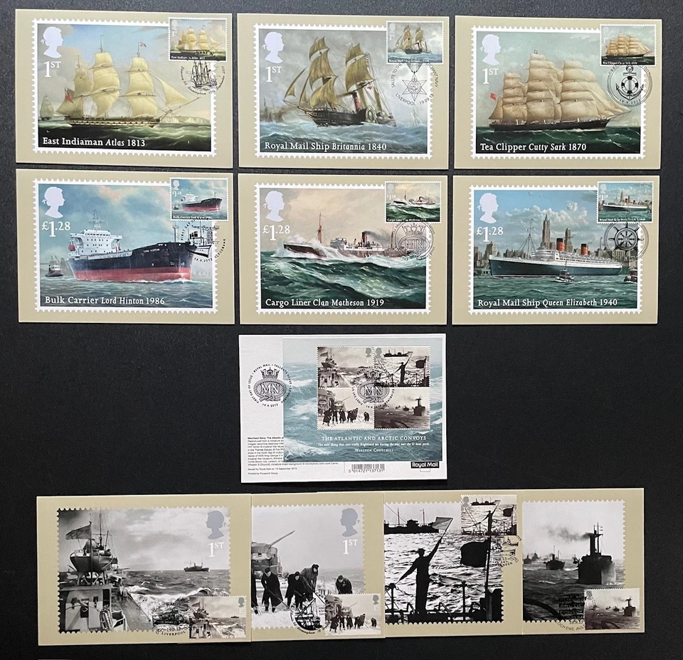 2013 Merchant Navy PHQ Cards. 11-Card set. FDI Front with Various SHS. - Image 1 of 1