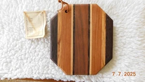 Various Hardwood Wood Chop N Slice Cutting Board 9X8 New w. tag & hanging loop - Picture 1 of 2