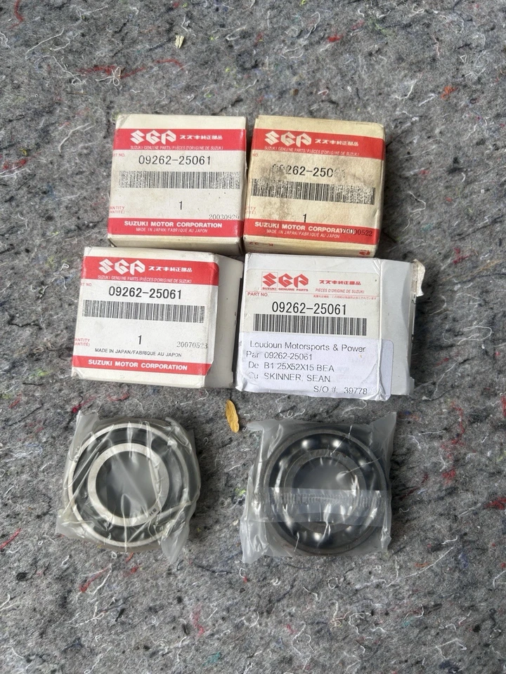 09262-25061 NUEVO OEM SUZUKI Cojinete de rueda delantera 25x52x15 85-19 MUCHOS MODELOS Foto 1 de 1