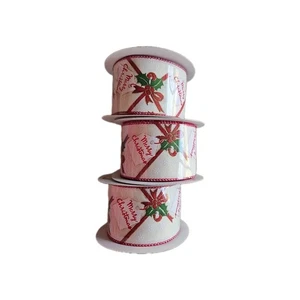 Offray CHRISTMAS Wired Edge ribbon - 2.5" X 10 Yards - 3 Rolls - RED GREEN Gold - Picture 1 of 4