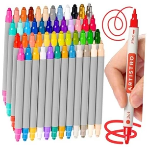  Vibrant Acrylic Paint Markers for Rock, Fabric, Glass, Wood, 48 Multicolor - Bild 1 von 7