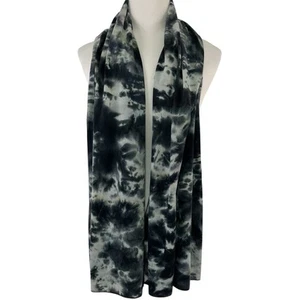 LOGO Lori Goldstein Oversized Black Tie-Dye Scarf Wrap 70” X 30” #9376 - Picture 1 of 3