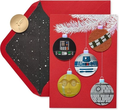 Papyrus Star Wars Christmas Ornament Boxed Greeting Cards (8-Count) (7"x5") NIB - Image 1 of 4
