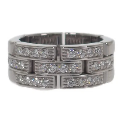 Anillo Cartier Maillon Panthère de 3 filas de diamantes de oro blanco K18 talla 5 de EE. UU. unisex TGIS Foto 1 de 4