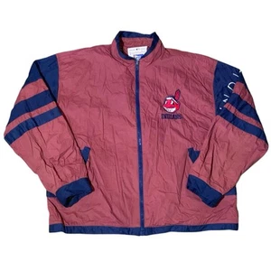 Vintage Pro Player MLB Cleveland Indians Windbreaker Red Jacket Men’s Size XL - Picture 1 of 3