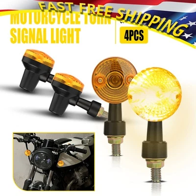 Luces intermitentes señales de giro para motocicleta negro ámbar ajuste Yamaha Kawasaki Honda EE. UU. Foto 1 de 4