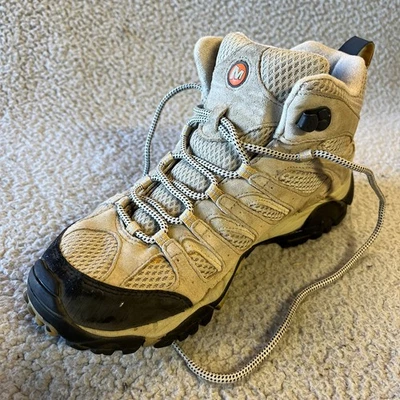 MERRELL Moab Ventilador Mid Botas de Senderismo Mujeres 9.5 Zapatos Exterior Caqui Taupe Tostado Foto 1 de 4