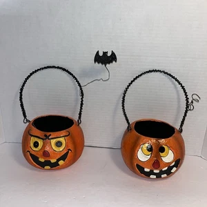 Cubos de calabaza Jack-O-Lantern vintage de papel maché de Halloween Departamento 56 - Imagen 1 de 17