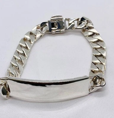 Tiffany & Co. Sterling Silver 925 Men's Curb Link ID Bracelet 8" - Image 1 of 4