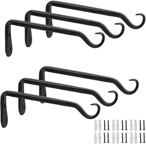 Worth Garden 6-Pack 7" Plant Hanger Bracket - Forged 7" Length, Black - Picture 1 of 6