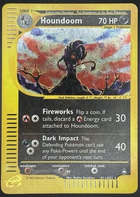 Pokemon TCG Houndoom Holo WOTC 2002 Aquapolis e-Reader H11/H32 MP - Image 1 of 4