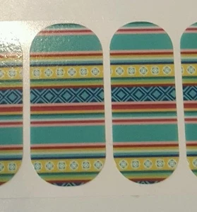 Jamberry NOV HOST EXCL, 1/2 hoja, hermosas rayas verdes - Imagen 1 de 4