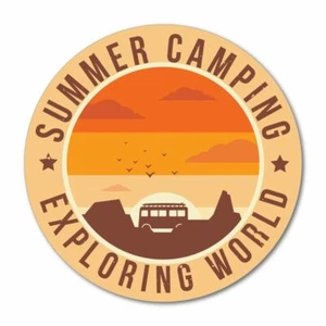 Summer Camping Explore World Sticker Decal Camping Campervan Adventure Travel - Picture 1 of 5