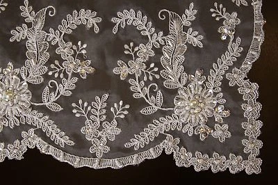 Embroidered Handmade Jeweled Placemat Table Runner tablecloth Wedding Bridal - Image 1 of 4