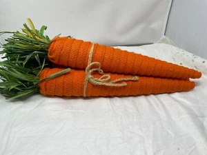 NEW RAZ 20" Burlap Cloth Wrapped Carrots 3pc Bundle Easter Spring Decorations - Picture 1 of 3