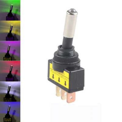 12V/20A Auto KFZ 3Polig Kippschalter LED Beleuchtet EIN/AUS Schalter Schwarz - Bild 1 von 4