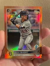 zack short 2022 Topps Series 1 First 1st Edition #148 Pink Foil /10 tigers
