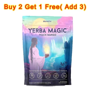 Brainista Yerba Mate Instant Tea Powder 3-in-1 Drink Peach Mango 30 Servings 1pc - Picture 1 of 7