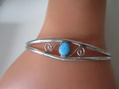 Türkis  Armspange offener Armreif 925 Silber - Bild 1 von 4