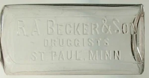 R A BECKER & SON DRUGGISTS ST PAUL MINNESOTA BOTTLE 1904-1915 - Picture 1 of 6