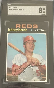 1971 Topps Baseball Johnny Bench SGC 8 NMMT - Picture 1 of 3