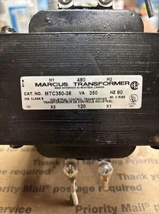 MARCUS MTC350-36 600V 350VA 60 Hz Class B Transformer Used - Picture 1 of 7