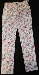 NWT Gap Kids Girl's Blue Pink Floral Super Skinny Jeans Pants 8R 8 Regular - Picture 1 of 1