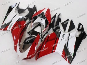 Kit de carenado de carrocería molde de inyección ABS blanco rojo blanco para Ducati 1198/1098/848 07-11 - Imagen 1 de 9
