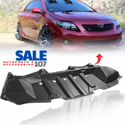 Para 2009-2013 Toyota Corolla motor dianteiro protetor contra respingos sob tampa preta lisa - Imagem 1 de 4