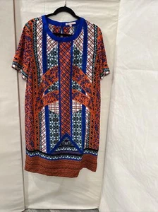 Gibson Latimer All over Geometric Print Design Polyester Dress XL - Picture 1 of 7