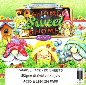 GNOME SWEET Gnome Hunkydory Little Square Buch Musterpaket 20 Blatt 12,3 cm - Bild 1 von 11
