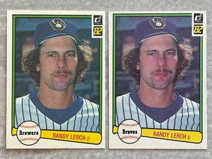 (2) 1982 Donruss RANDY LERCH "Team Name" Error & Corrected Baseball Cards #595 - Picture 1 of 2