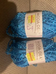 Moda Dea Yarn Bow Ties Cruise Blue 2 Skeins Each 64 yards, 1.76 Ounces Bulky - Picture 1 of 3